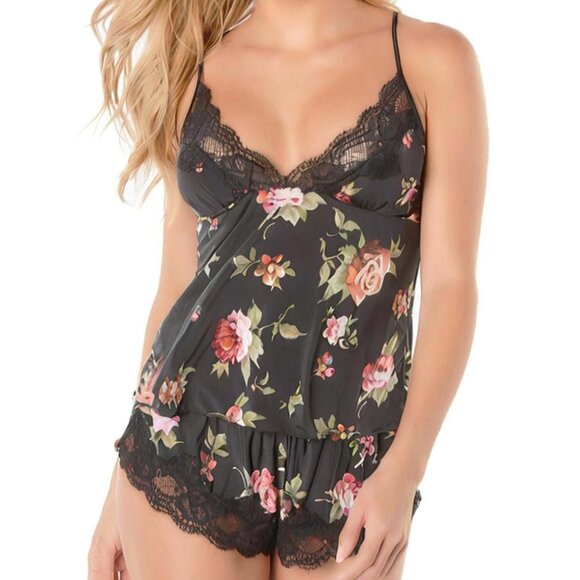 Lace Cup Cami Set Womens XL Short Pajama Sleepwear Lounge Camisole and Shorts - Picture 3 of 11